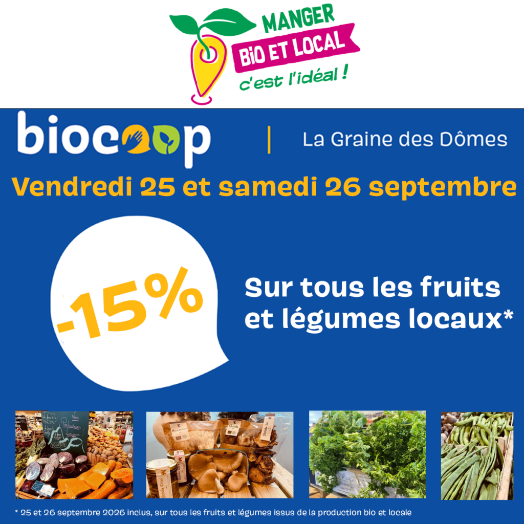 -15% sur les Fruits et Légumes Bio et Locaux !